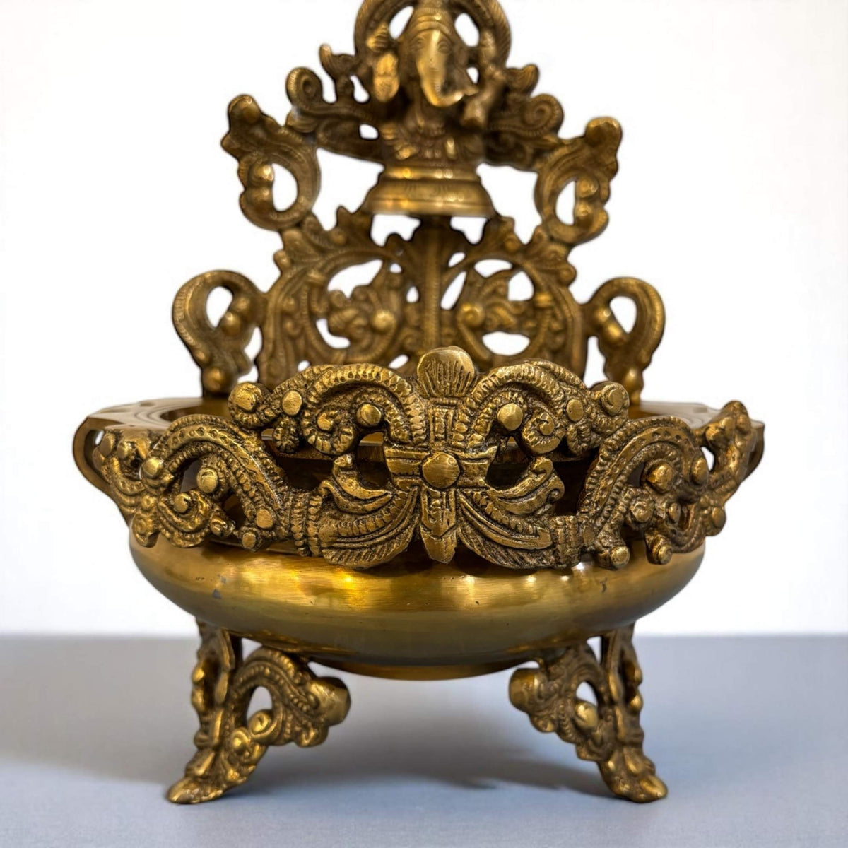 Elegant Brass Ganesha Urli - A Touch of Indian Brass Love
