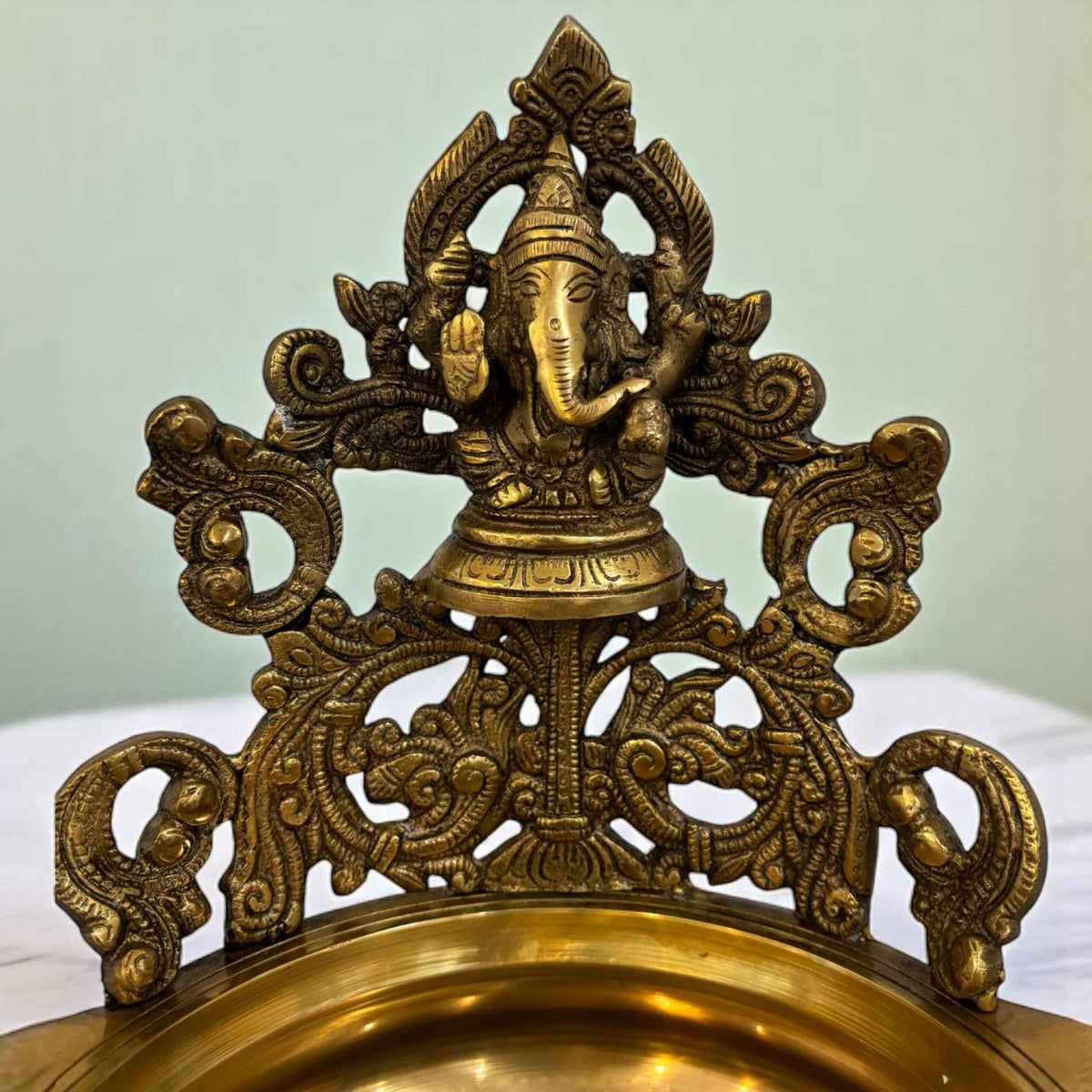 Elegant Brass Ganesha Urli - A Touch of Indian Brass Love
