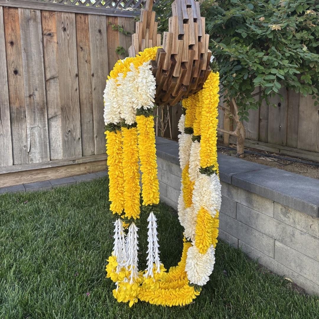 Marigold and Jasmine Fabric Garland Set of 6 - 7FT or 10FT
