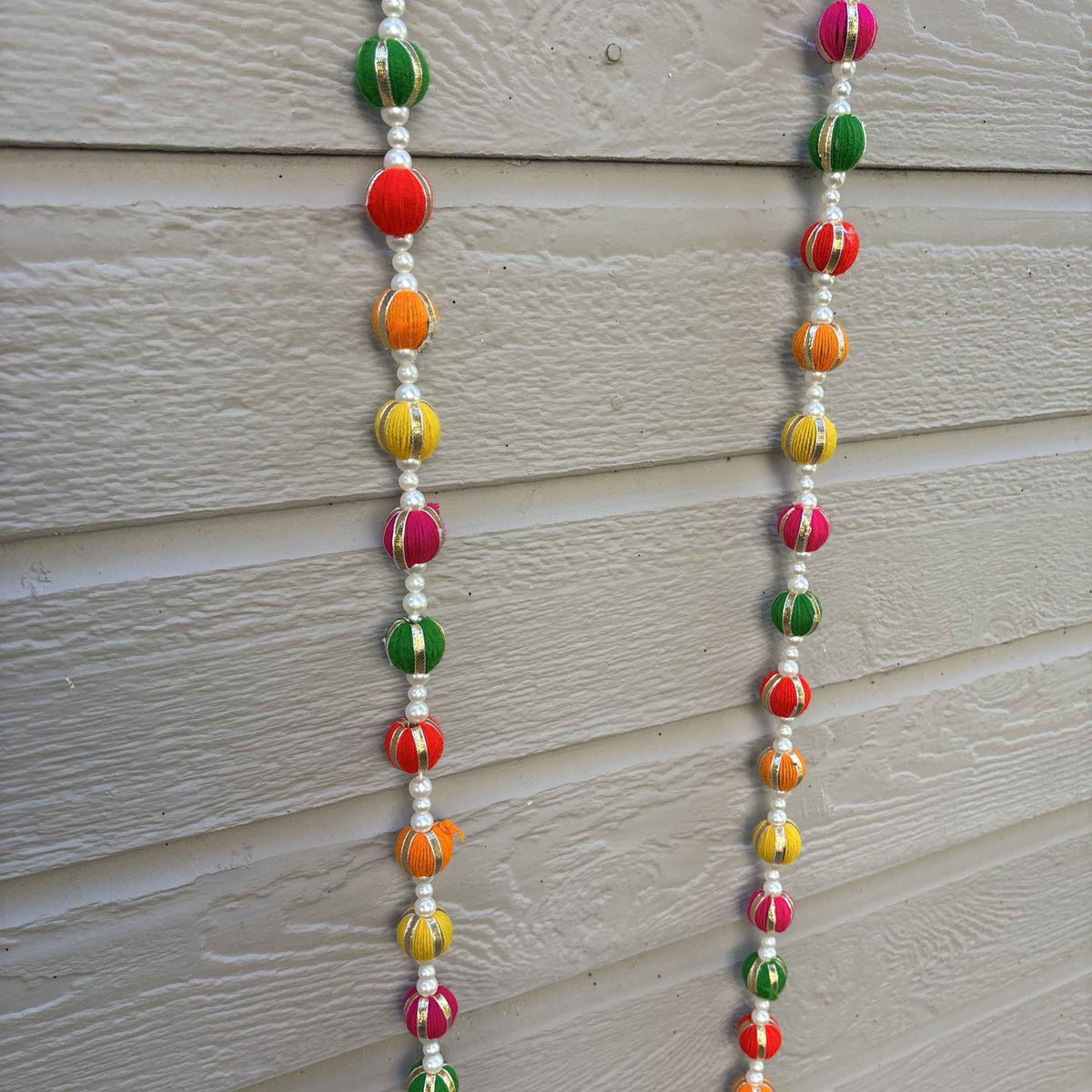 Woolen Bead and Pearl Gota Garland Set of 10 - 2FT or 5FT
