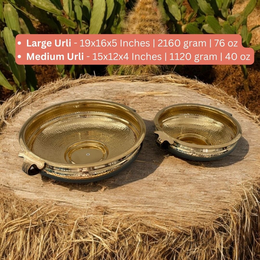 Elegant Brass Hammered Urli Bowl