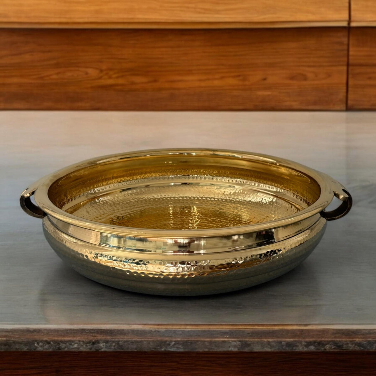 Elegant Brass Hammered Urli Bowl