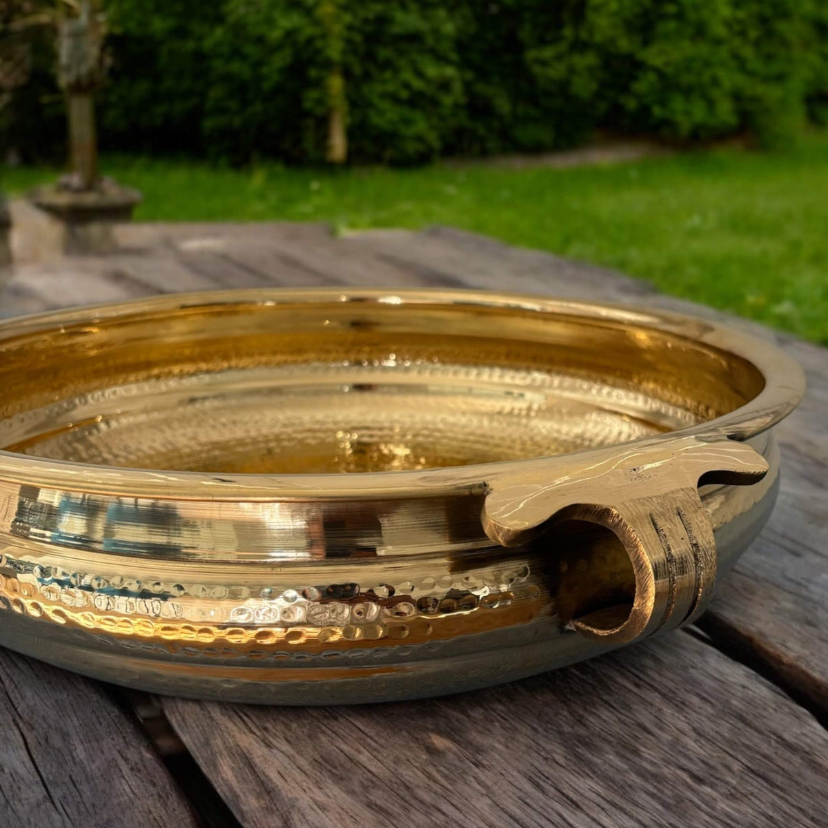 Elegant Brass Hammered Urli Bowl