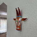 Hand-Painted Wooden Cow Head Wall Art – 9 Colours