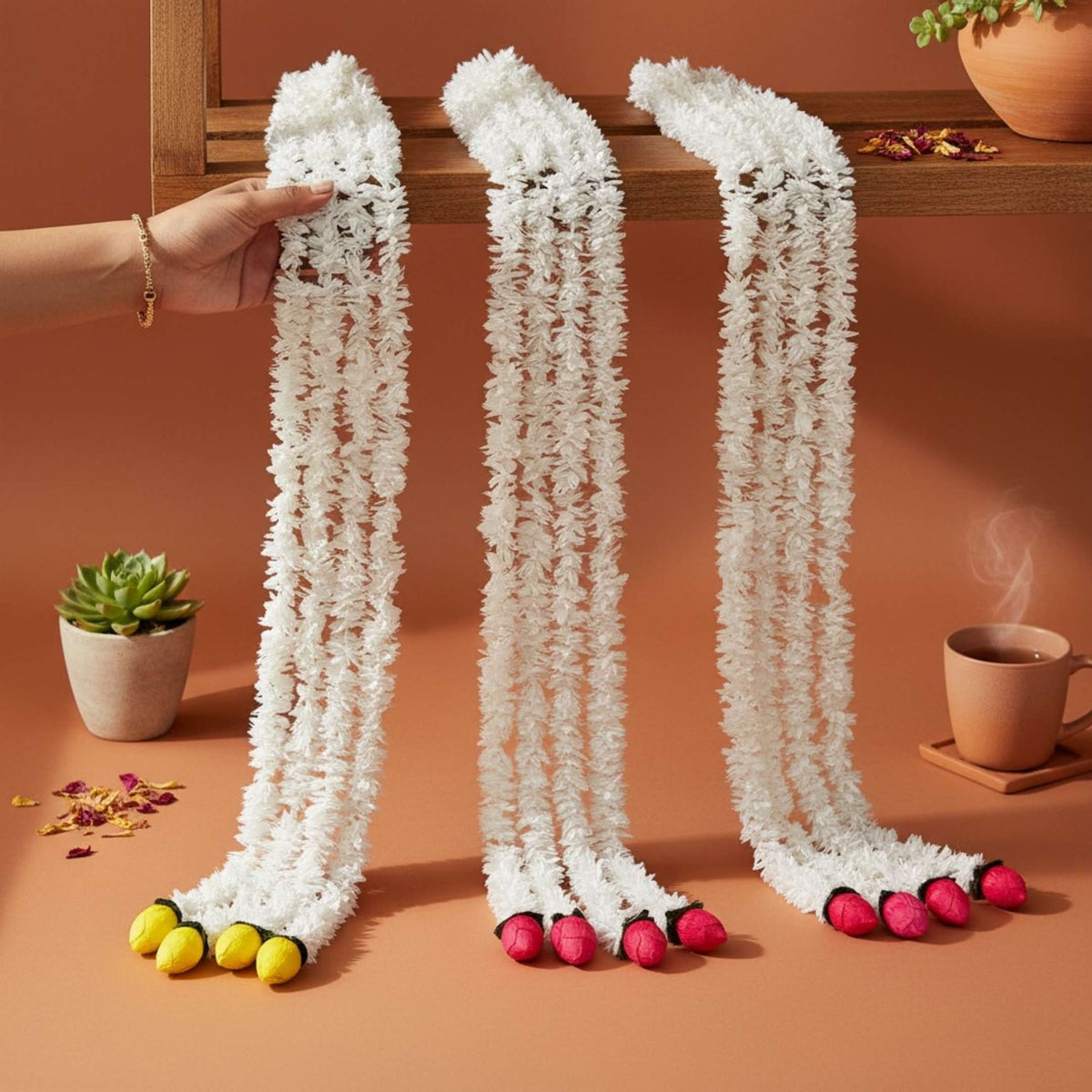 Jasmine Lotus Bud Garland Set of 10 - 5FT or 2FT Strings