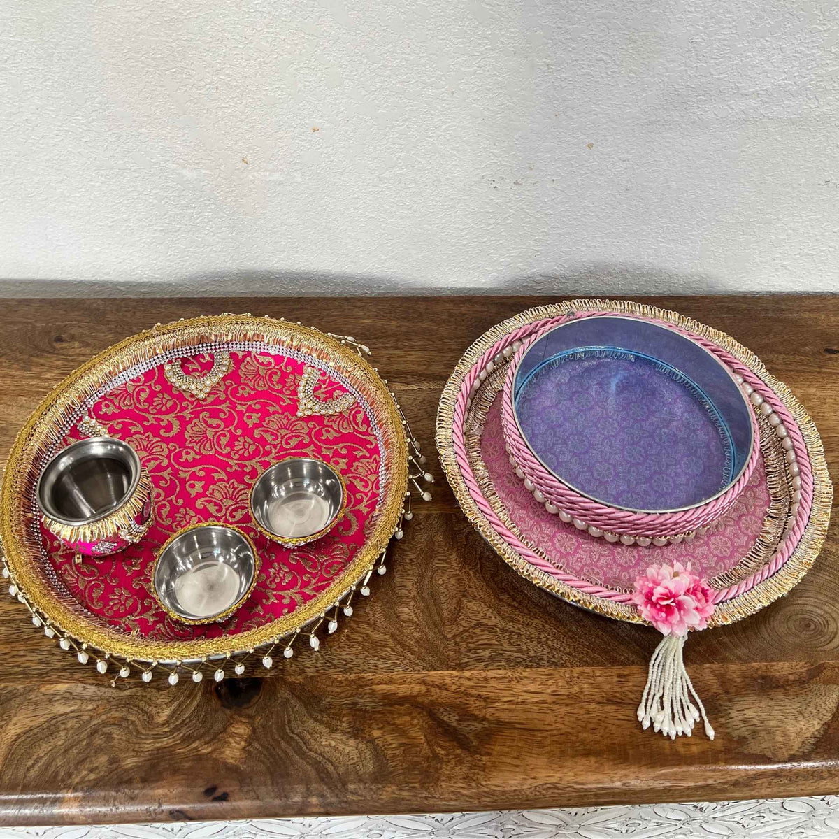 Karwa Chauth Thali Set - 12in Puja Plate, Simran or Chandni