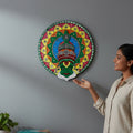 24-Inch Kathakali Wall Art - Hand-Painted Kerala Dance Face