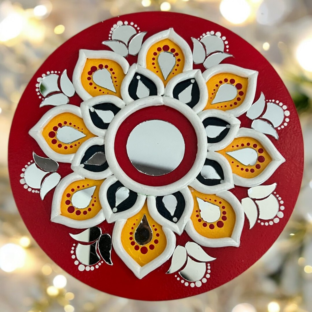 Lippan Mirror T-Light Holders - Set of 5 Handcrafted Diyas