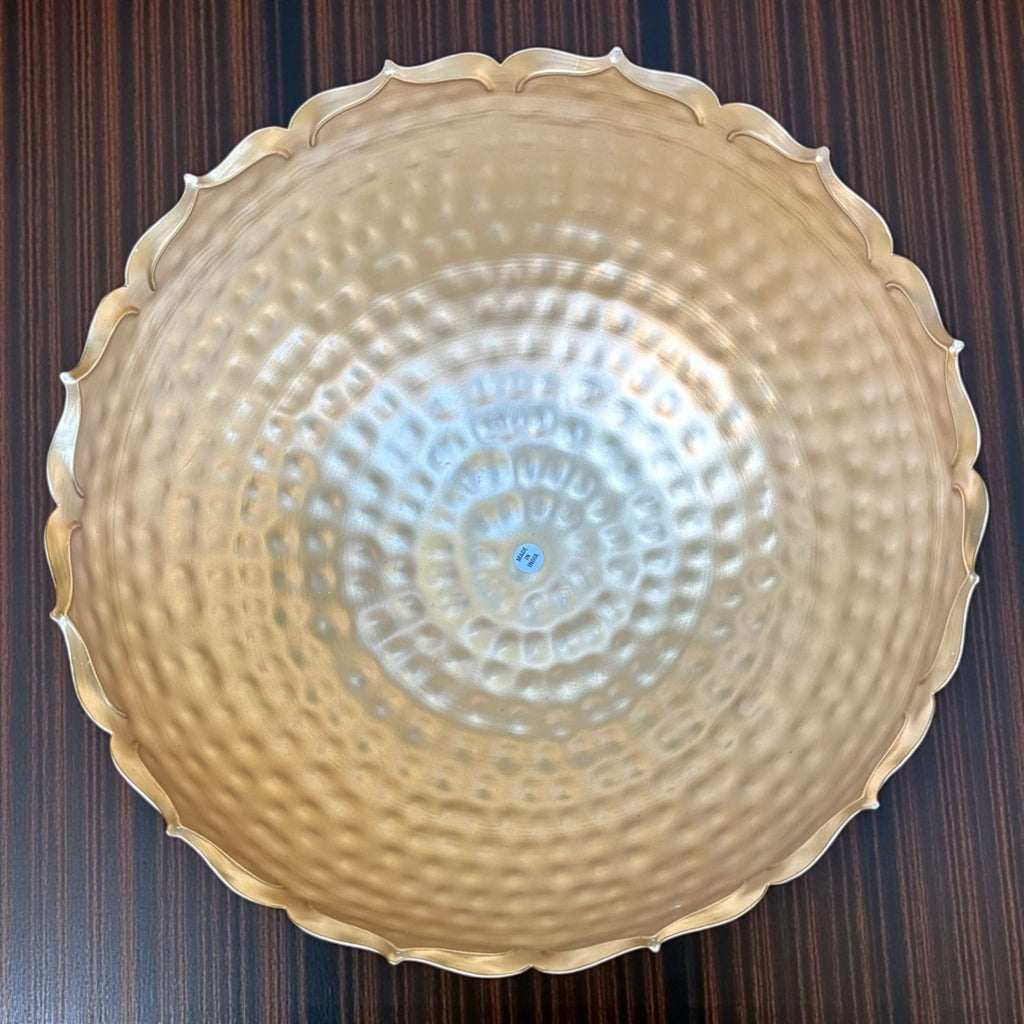 Hammered Lotus Urli Bowls – Set of 3 Sitting Urlis, Gold