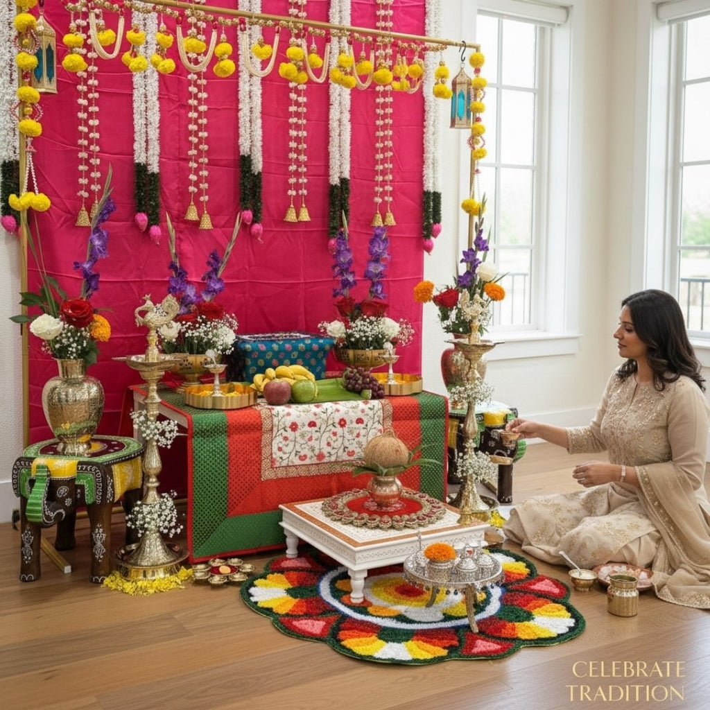 Jasmine and Lotus Bud Fabric Garland Set of 10 - Four Lengths