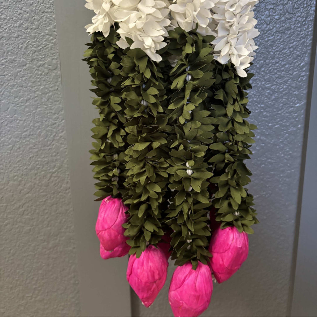 Jasmine and Lotus Bud Fabric Garland Set of 10 - Four Lengths