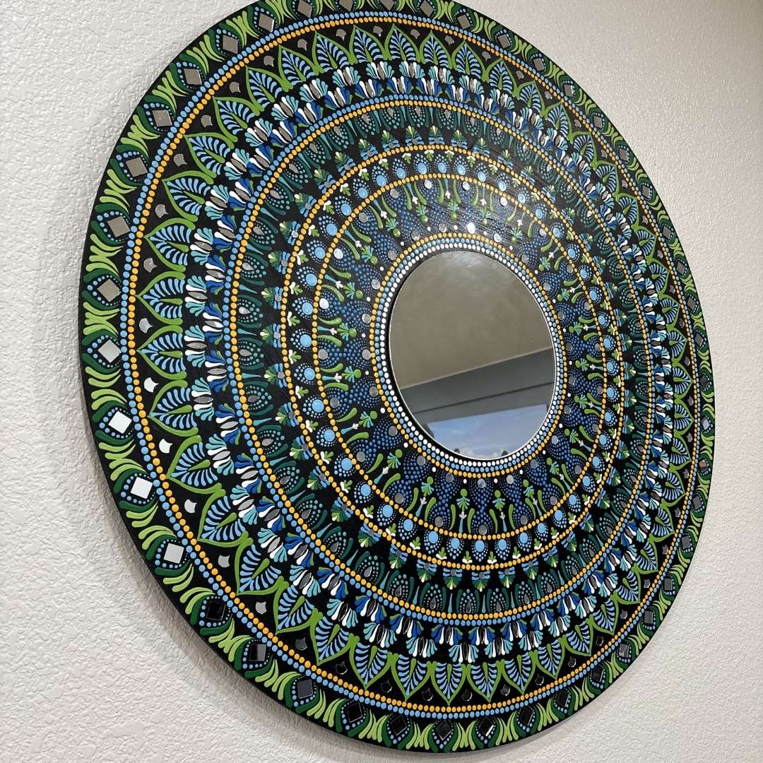36-Inch Mandala Mirror Wall Art – Hawaii Rainforest
