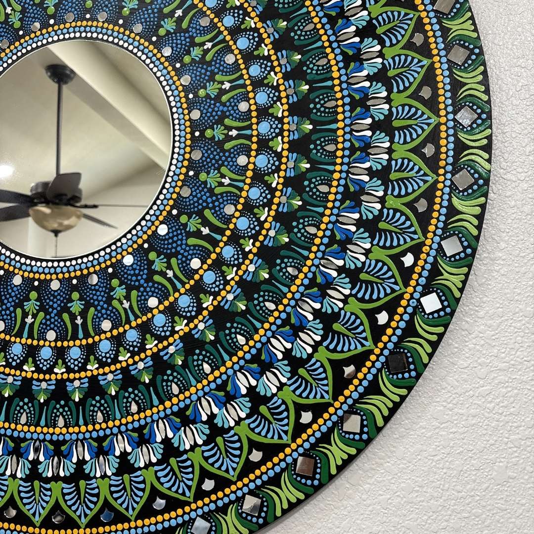 36-Inch Mandala Mirror Wall Art – Hawaii Rainforest