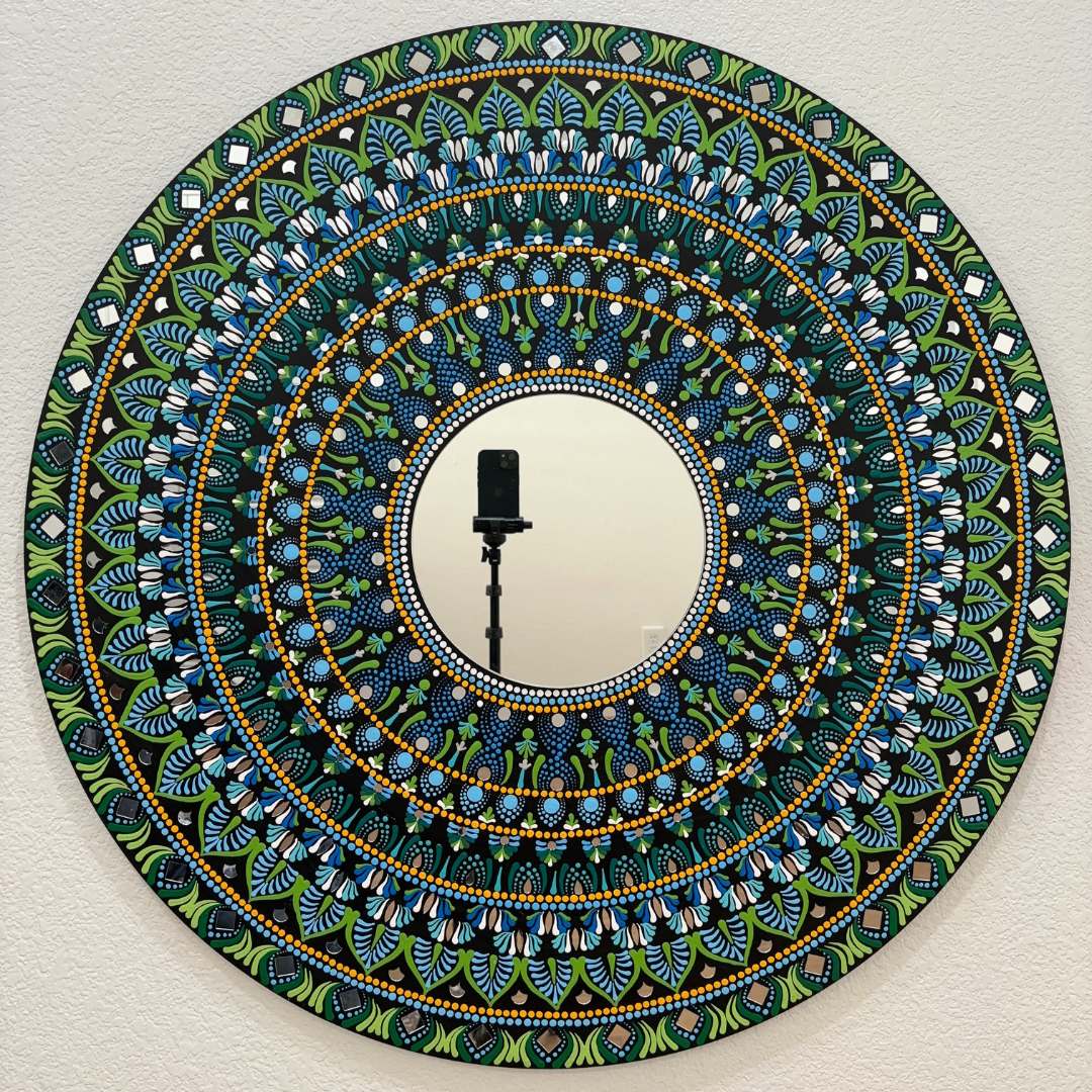 36-Inch Mandala Mirror Wall Art – Hawaii Rainforest