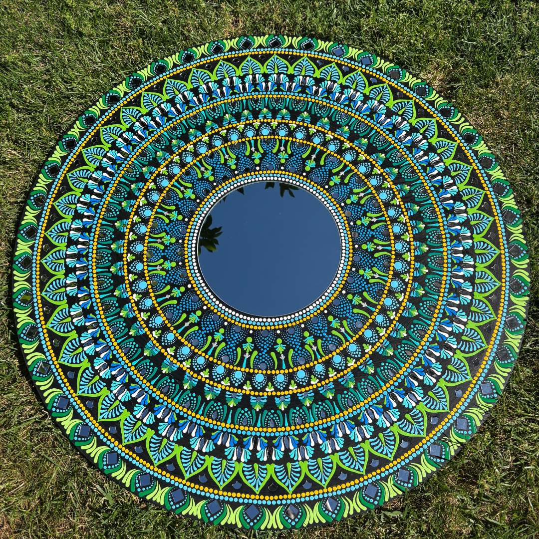 36-Inch Mandala Mirror Wall Art – Hawaii Rainforest