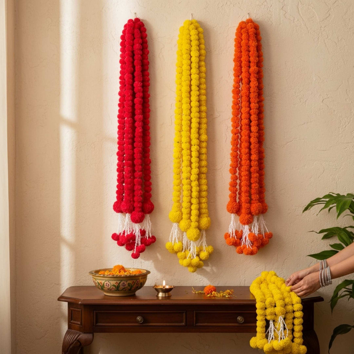 Marigold Ball Garland Set of 10 - 5FT, 2FT or Chandelier