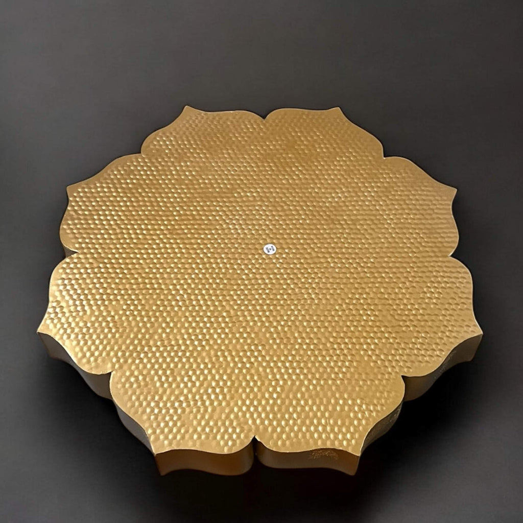18-Inch Gold Lotus Urli Tray – 17 Compartments