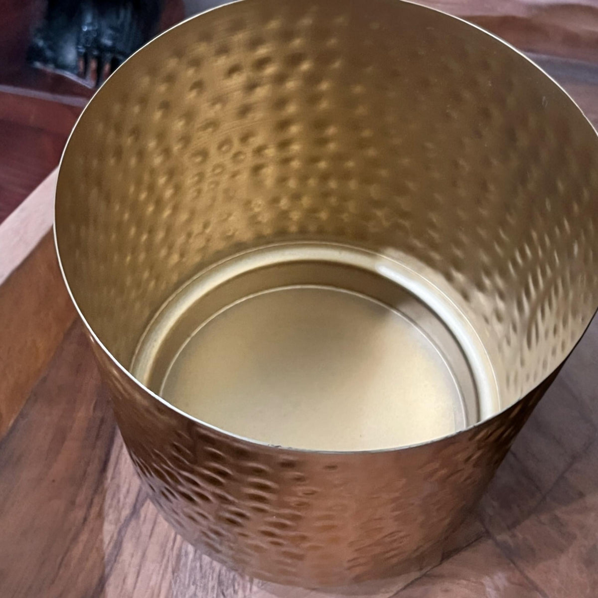 Hammered Gold Planters - Iron, Set of 2 (8 in & 7 in)