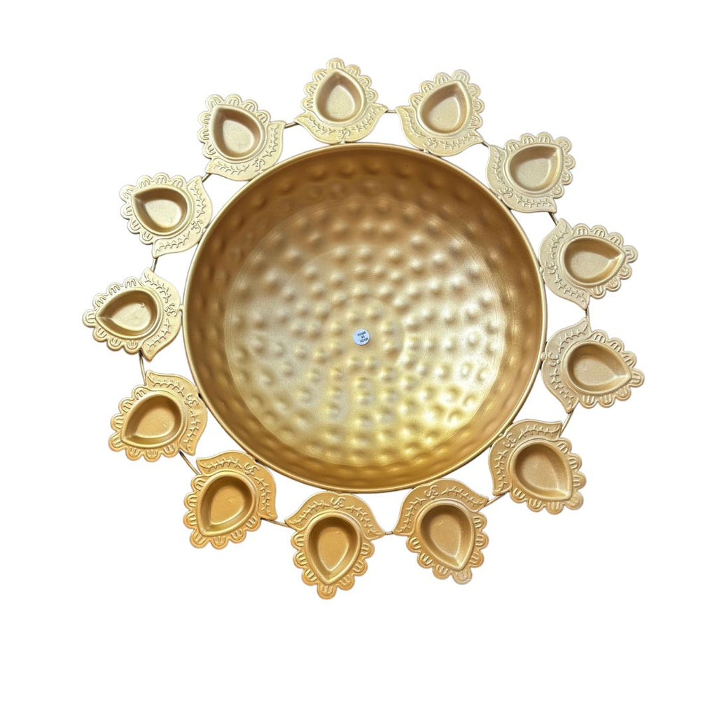 Om Urli Bowls – Set of 3 Ivory & Gold Teardrop Rim Urlis