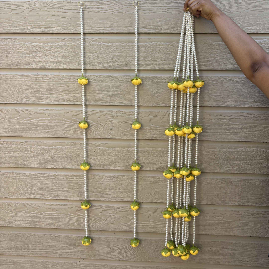 Peony and Pearl Garland Set of 6 - 3FT Wedding and Diwali Strings