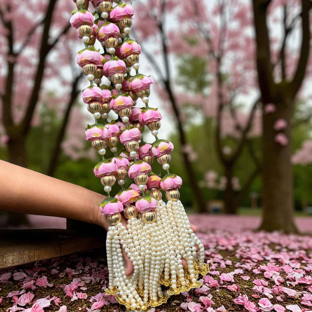 Peony and Pearl Garland Set of 6 - 3FT Wedding and Diwali Strings