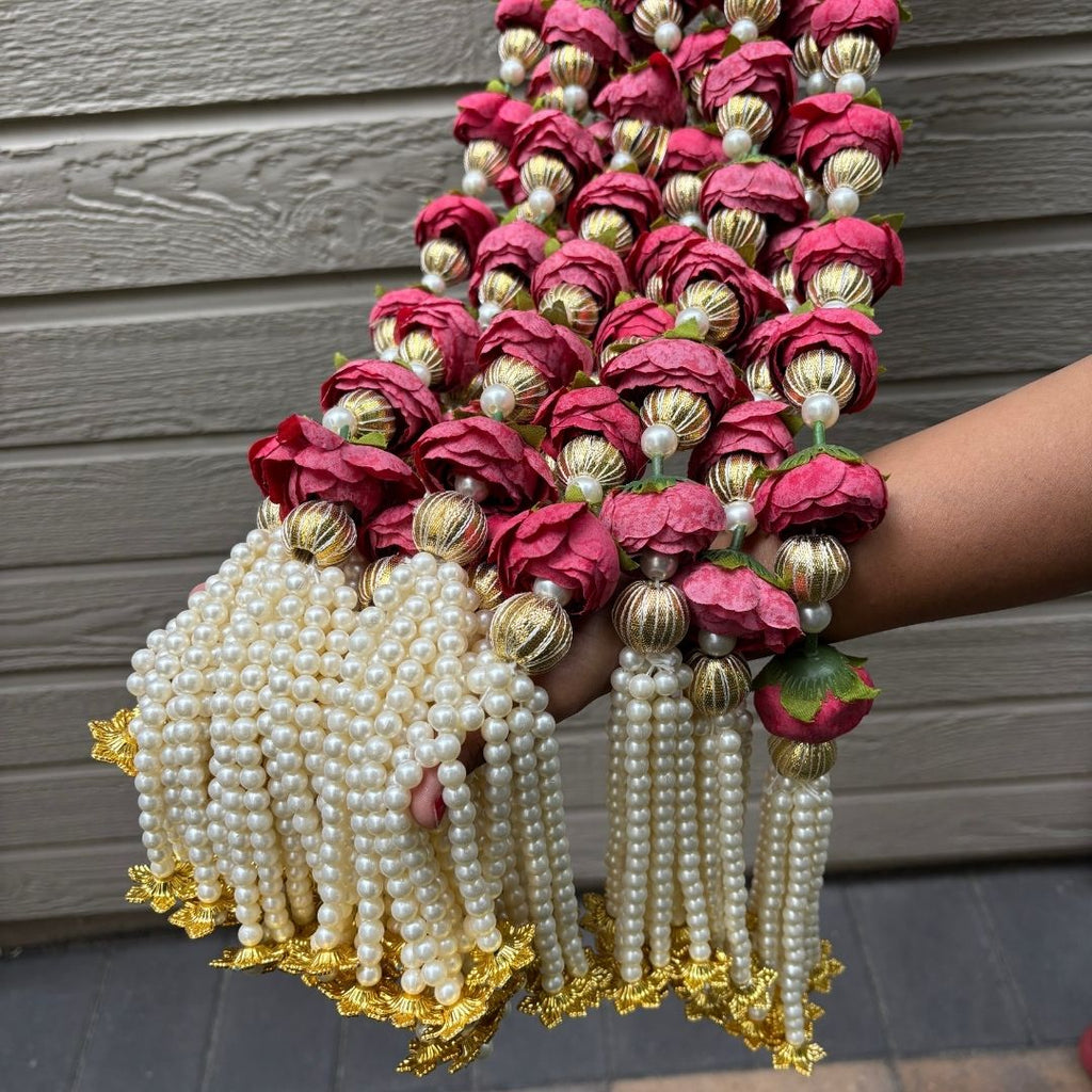 Peony and Pearl Garland Set of 6 - 3FT Wedding and Diwali Strings
