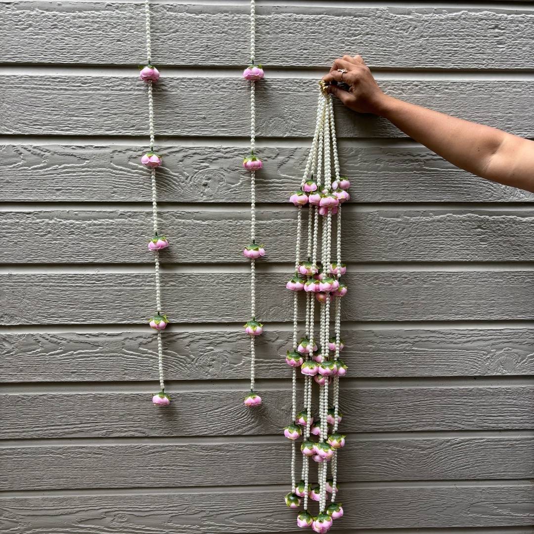 Peony and Pearl Garland Set of 6 - 3FT Wedding and Diwali Strings
