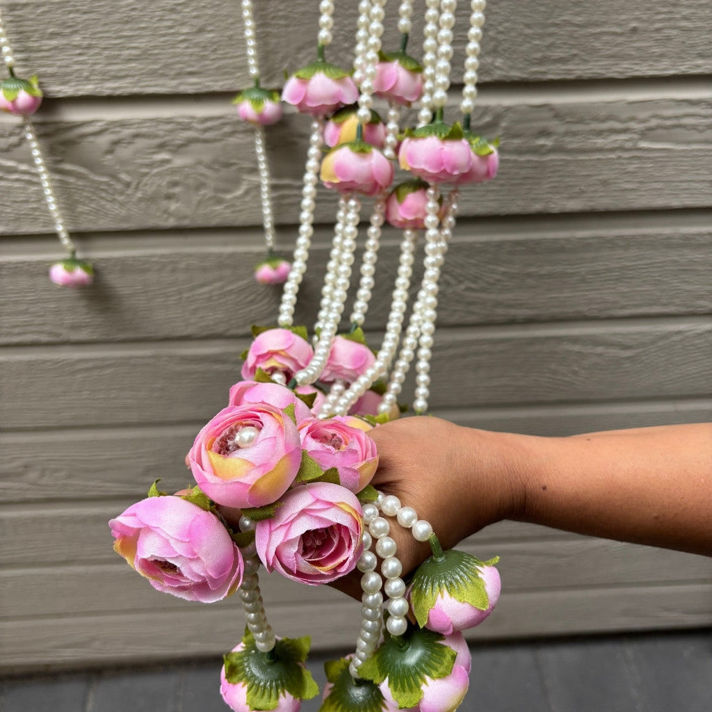 Peony and Pearl Garland Set of 6 - 3FT Wedding and Diwali Strings
