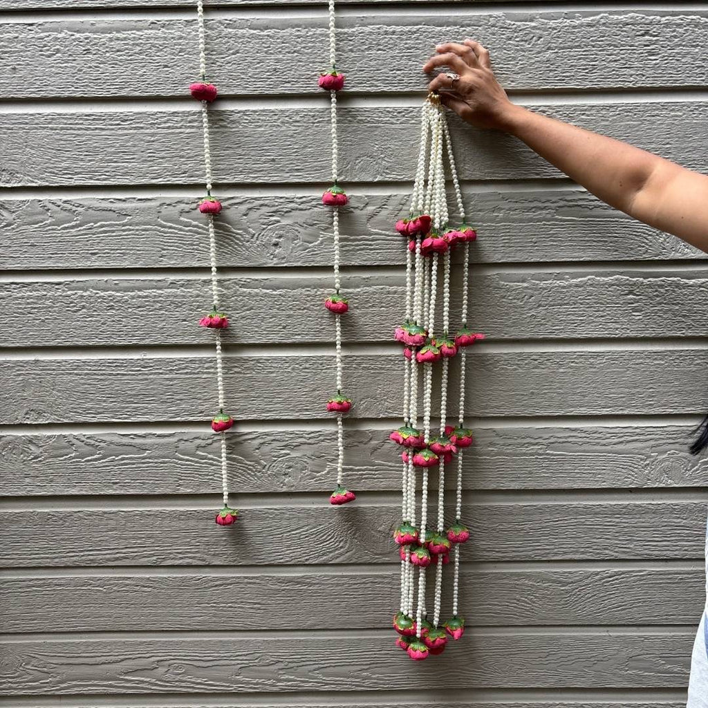 Peony and Pearl Garland Set of 6 - 3FT Wedding and Diwali Strings