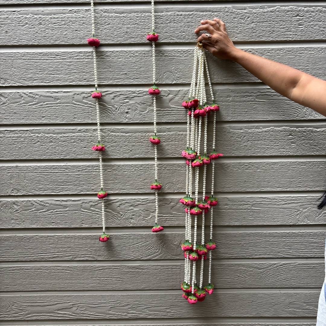 Peony and Pearl Garland Set of 6 - 3FT Wedding and Diwali Strings