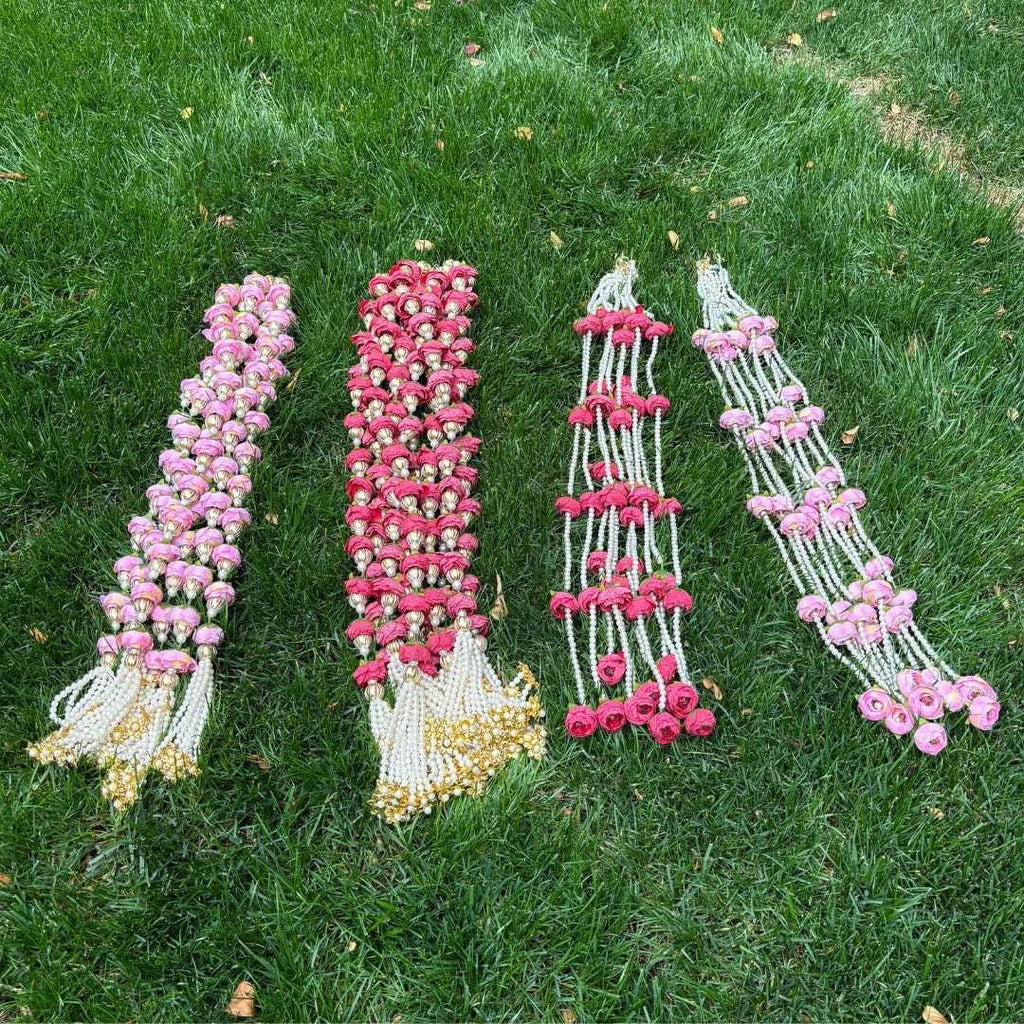Peony and Pearl Garland Set of 6 - 3FT Wedding and Diwali Strings