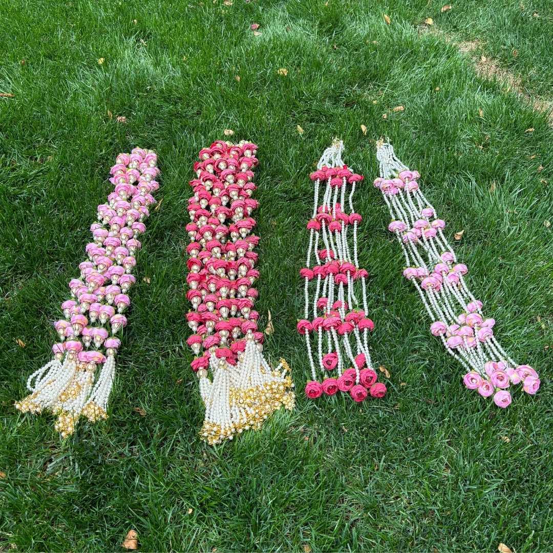 Peony and Pearl Garland Set of 6 - 3FT Wedding and Diwali Strings