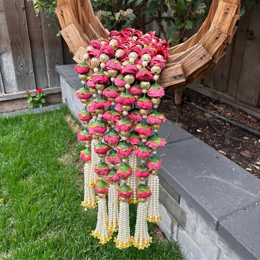 Peony and Pearl Garland Set of 6 - 3FT Wedding and Diwali Strings