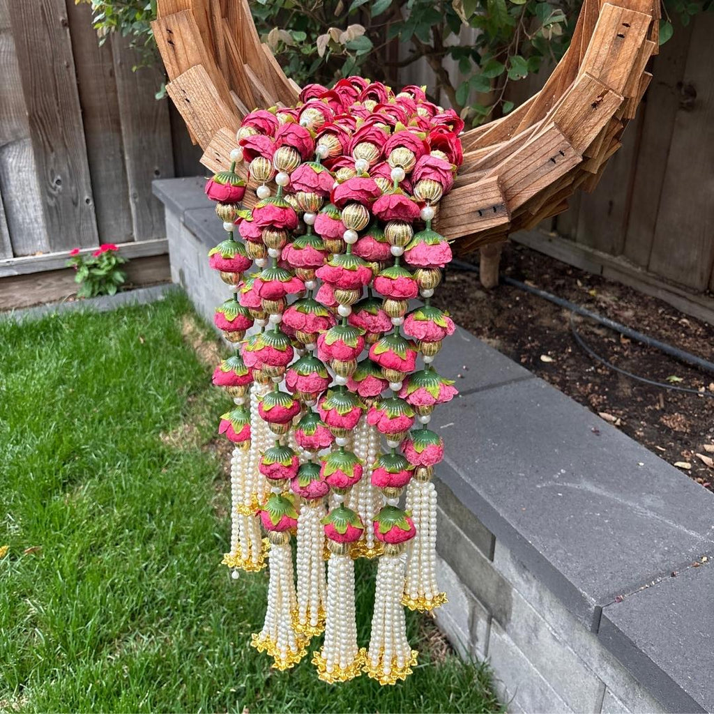 Peony and Pearl Garland Set of 6 - 3FT Wedding and Diwali Strings