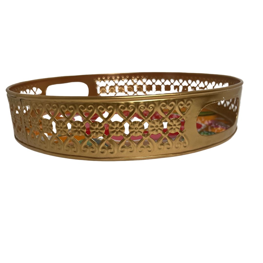 Pichwai Cow Metal Trays - 8 Inches, 10 Inches, or Set of 2