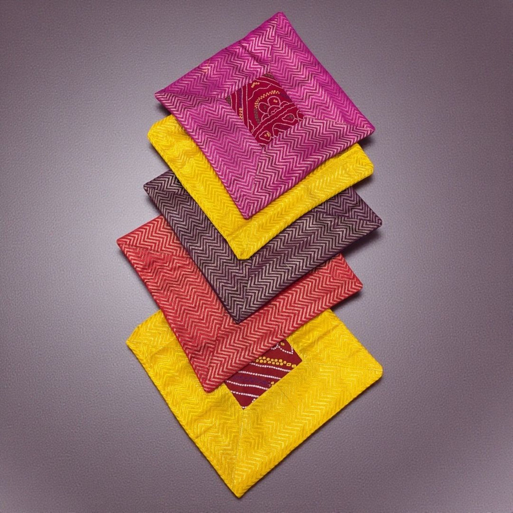 Bandhani Cushion Covers - Set of 5, 16x16 Silk Pillow Covers