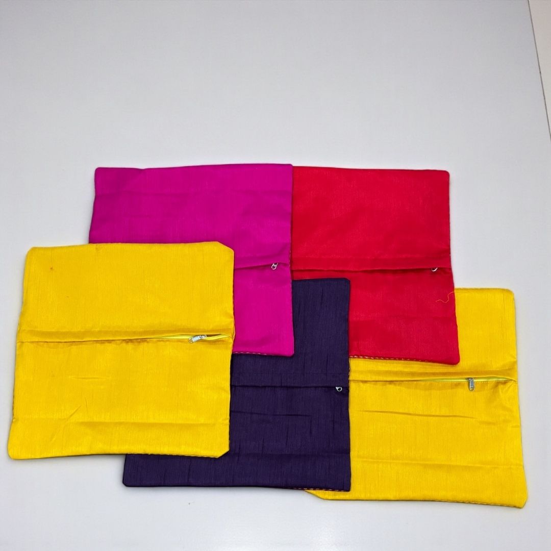 Bandhani Cushion Covers - Set of 5, 16x16 Silk Pillow Covers