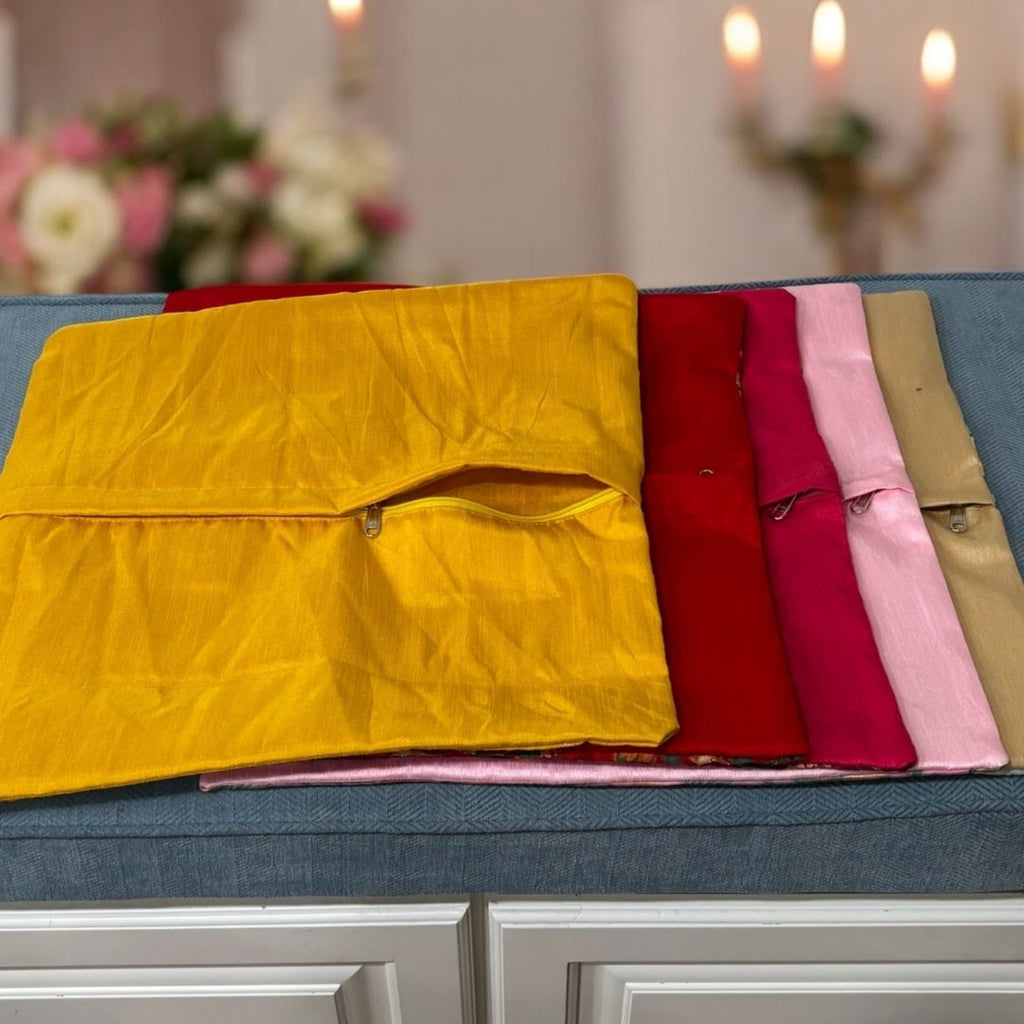 Banarasi Floral Cushion Covers - Set of 5 Silk Blend, 16x16