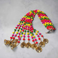 Woolen Pompom Garland Set of 10 - 5FT with Gold Bells