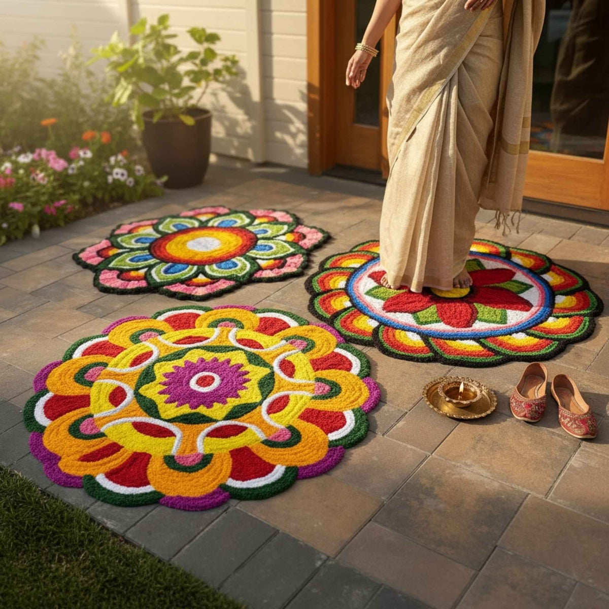 Rangoli Mat - Reusable Diwali Floor Decor, 3FT or 4FT