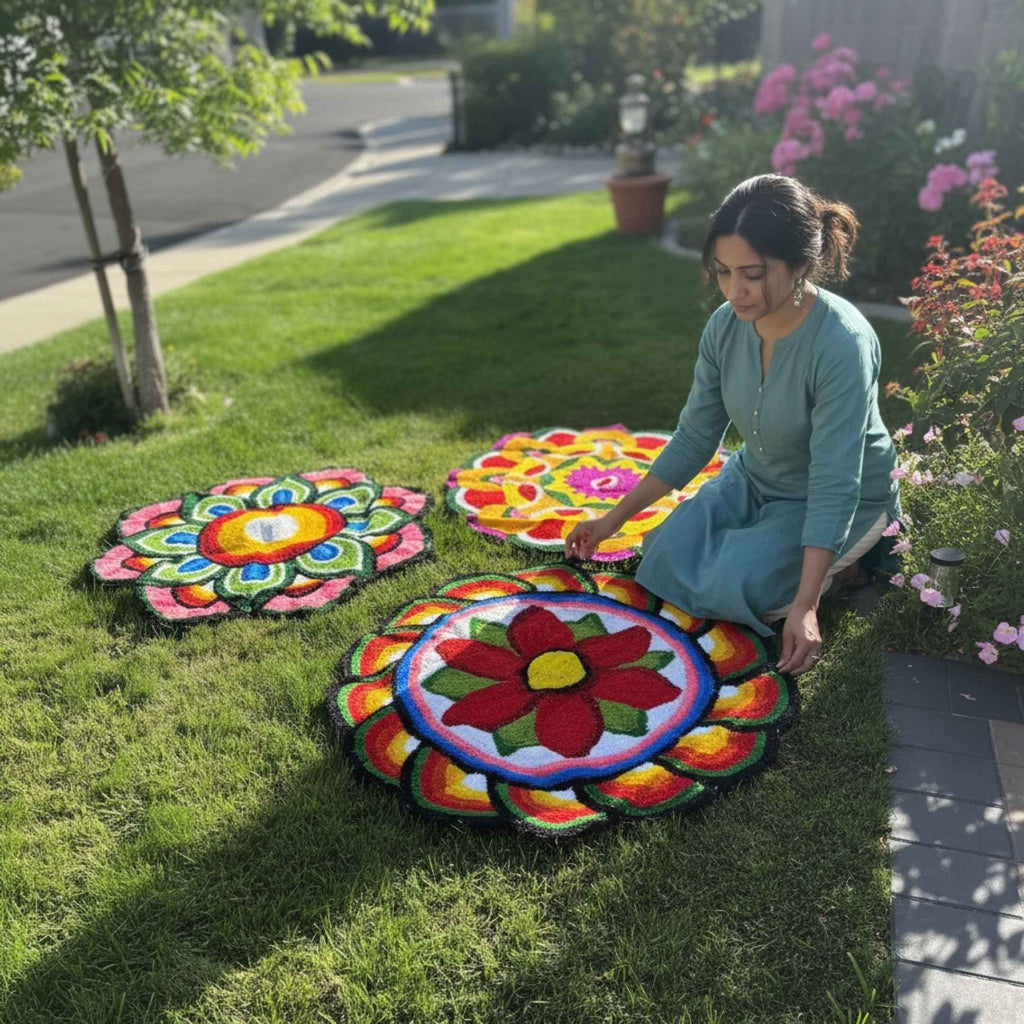 Rangoli Mat - Reusable Diwali Floor Decor, 3FT or 4FT