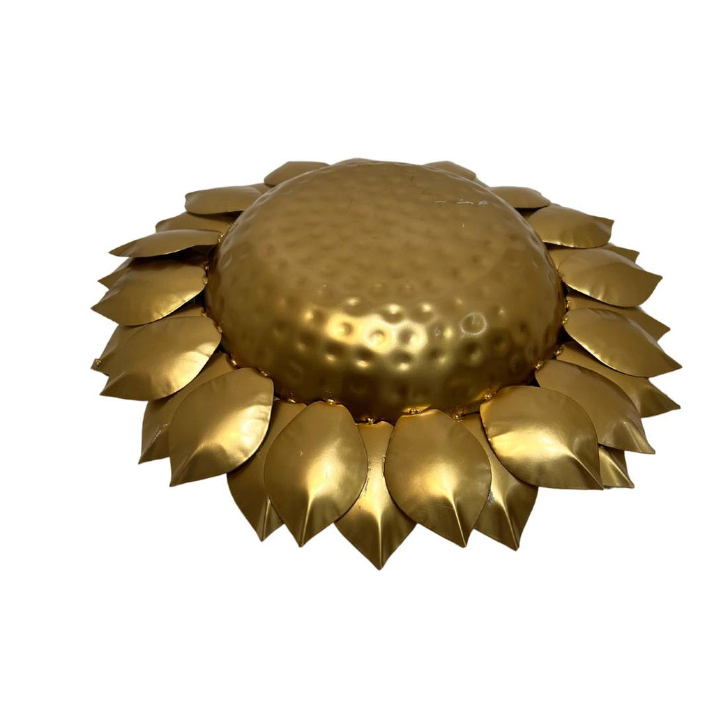 Sunflower Urli Bowls – Set of 3 Gold Petal Rim Urlis