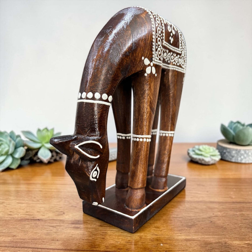 Wooden Giraffe or Bird Set - Hand-Painted Mango Wood Pair