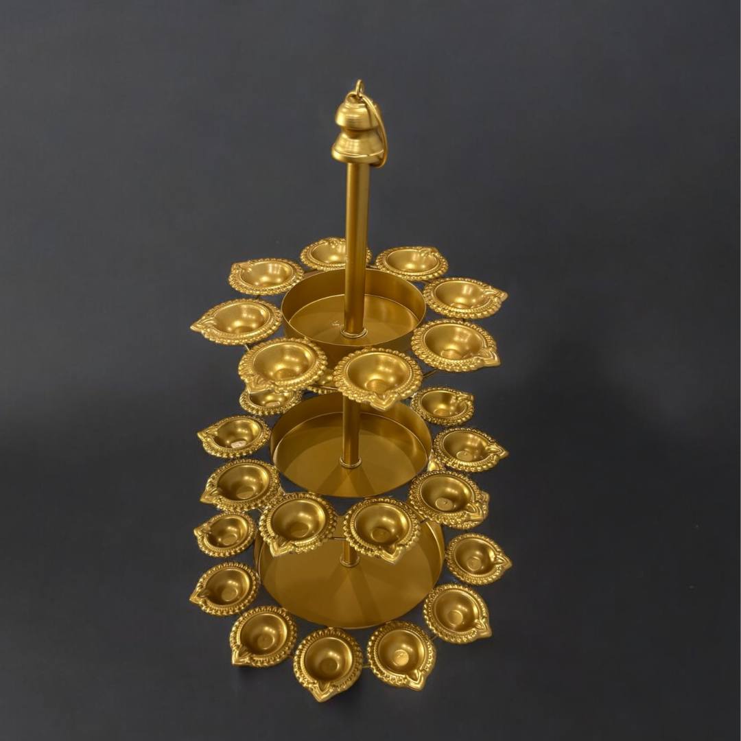 Three Layer Diya Urli - 30 Candle Holders