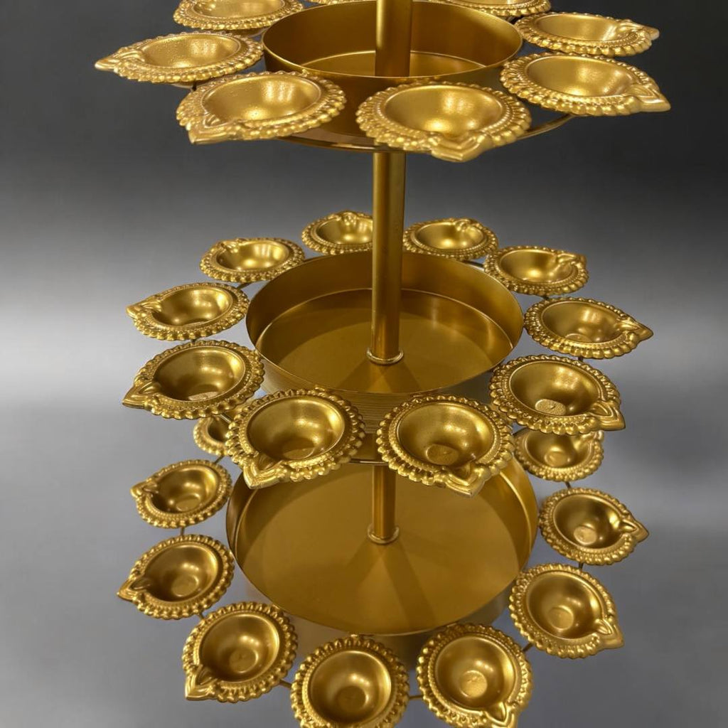 Three Layer Diya Urli - 30 Candle Holders