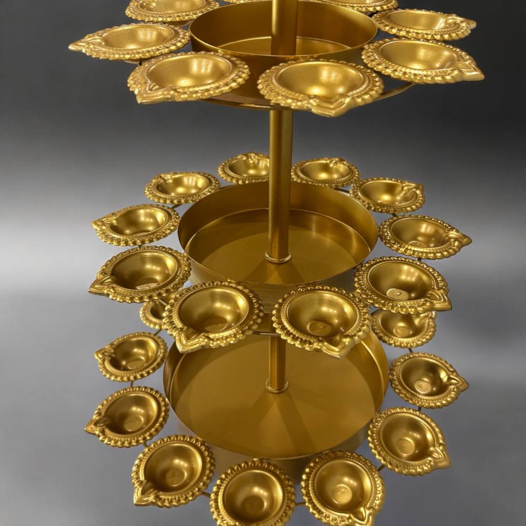 Three Layer Diya Urli - 30 Candle Holders
