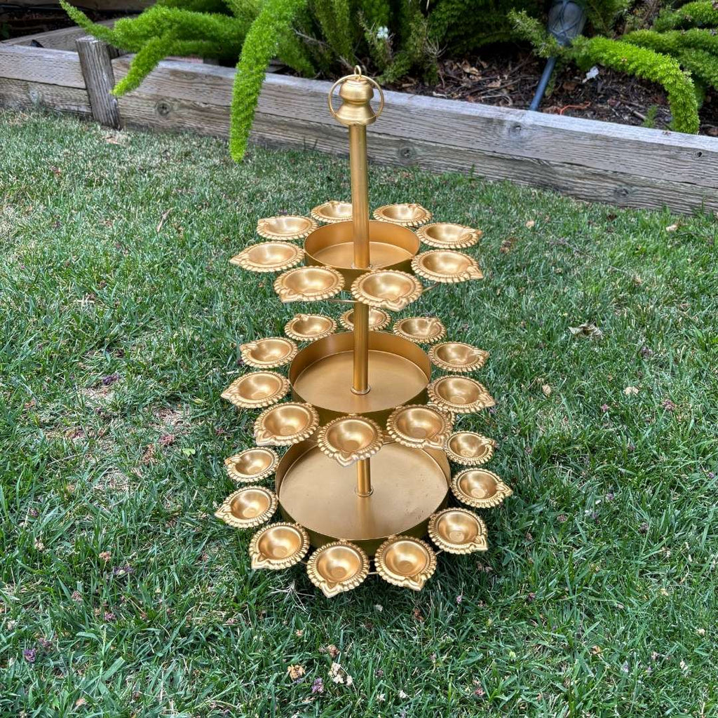 Three Layer Diya Urli - 30 Candle Holders