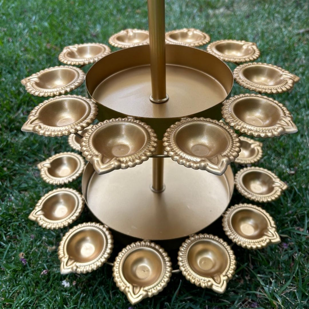 Three Layer Diya Urli - 30 Candle Holders