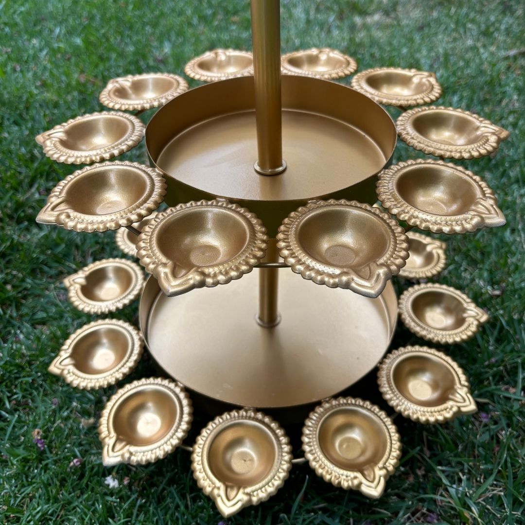 Three Layer Diya Urli - 30 Candle Holders