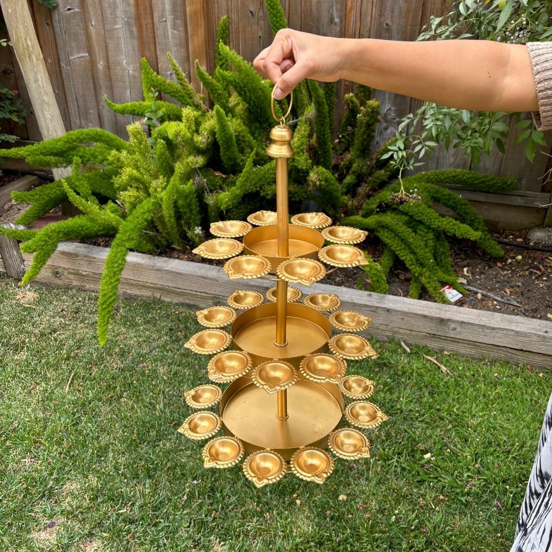 Three Layer Diya Urli - 30 Candle Holders